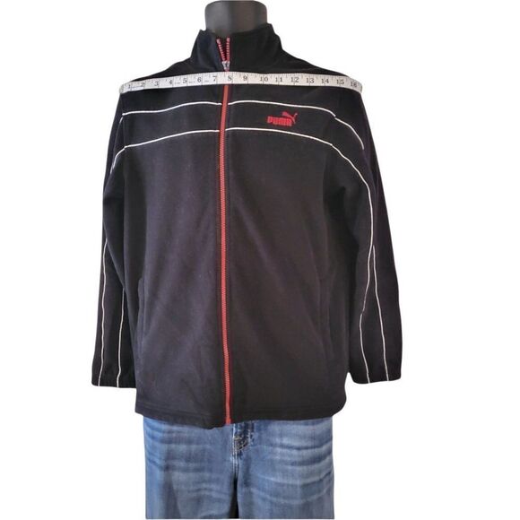 Puma Full Zip Black Sz L Jacket Boys Youth - Picture 2 of 5